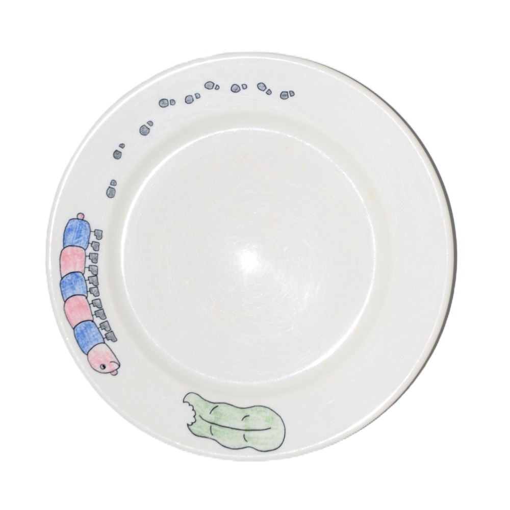 Dudson Armorlite Caterpillar Plate Kids 9in White Good English Vitrified Ceramic